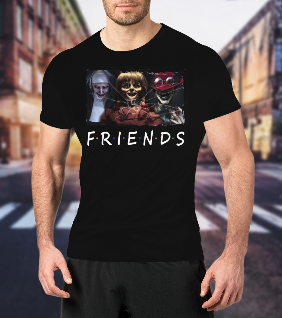 Friends Horror Characters Conjuring Annabelle Demonic Nun T-Shirt
