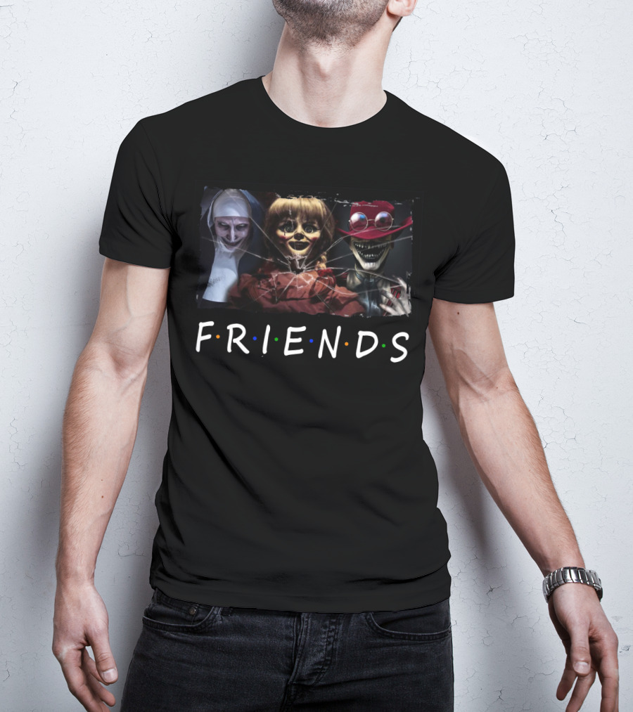 Friends Horror Characters Conjuring Annabelle Demonic Nun T-Shirt
