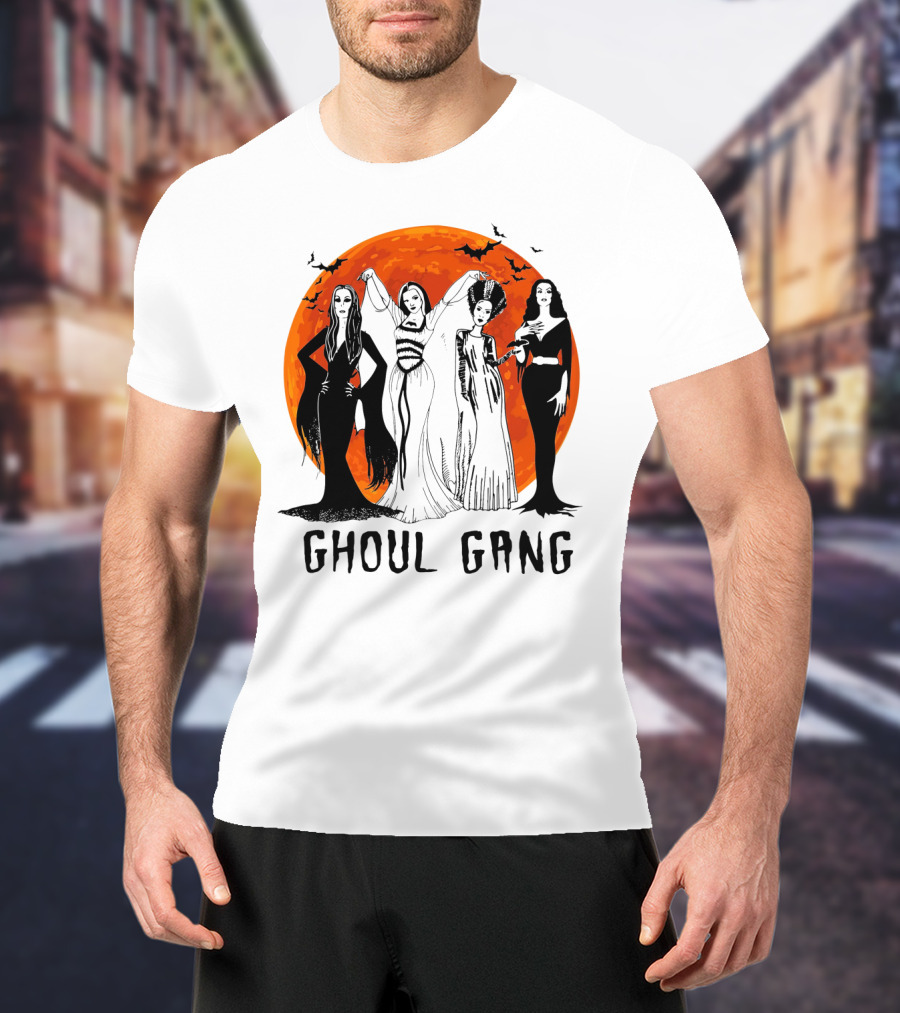 Halloween Ghoul Gang Moonlit Witches And Vampires T-Shirt