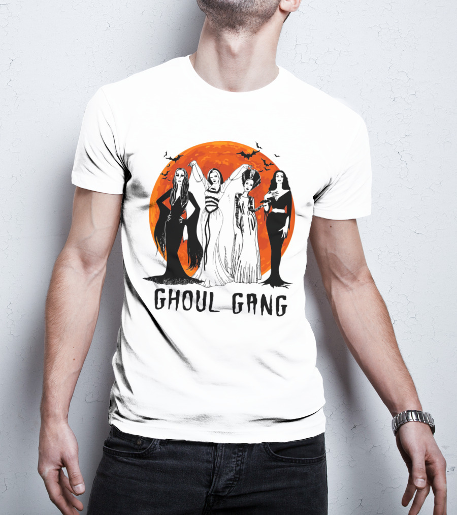 Halloween Ghoul Gang Moonlit Witches And Vampires T-Shirt
