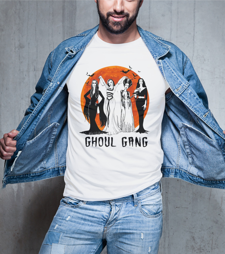 Halloween Ghoul Gang Moonlit Witches And Vampires T-Shirt