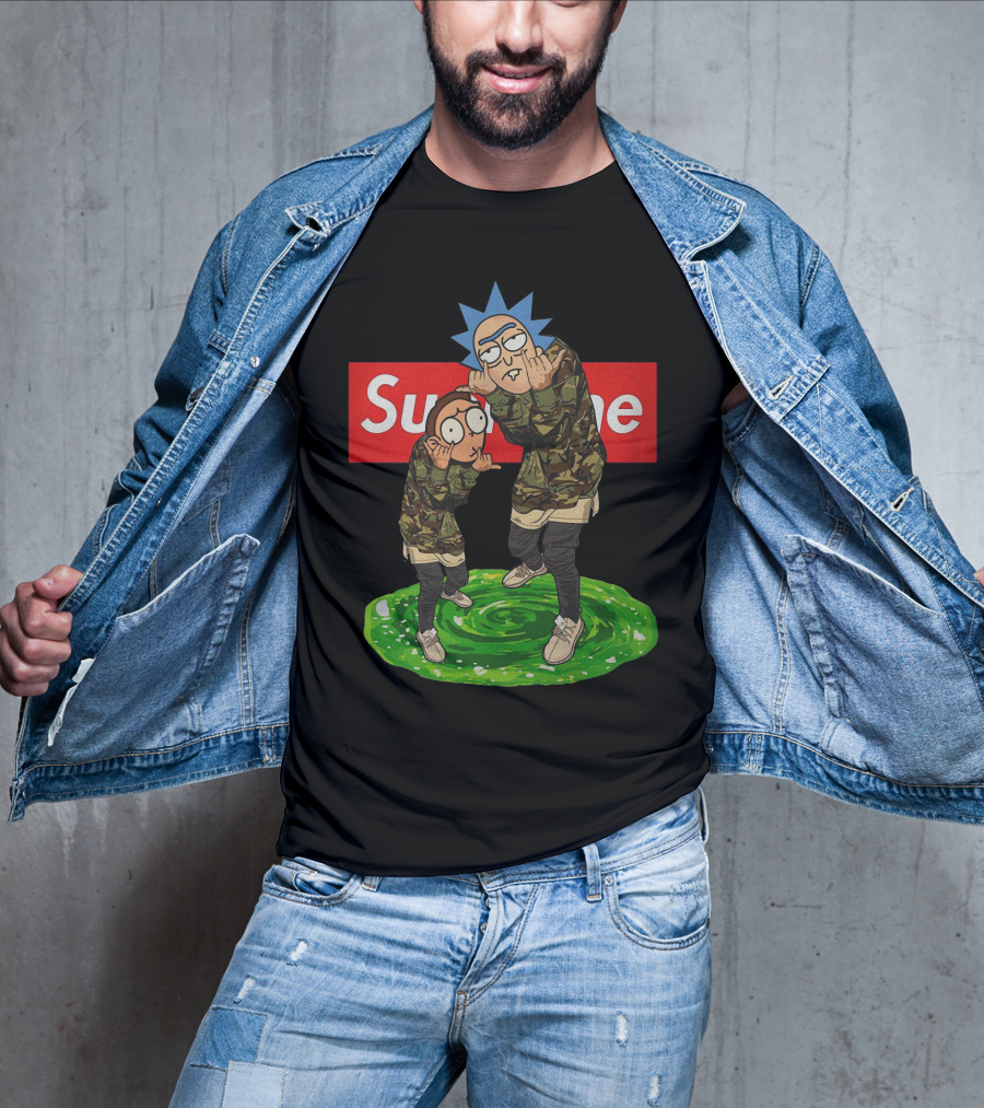 Rick And Morty Supreme Portal Streetwear Camo T-Shirt