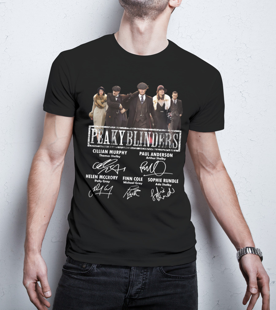 Peaky Blinders Cast Signatures Cillian Murphy Paul Anderson Helen McCrory Finn Cole Sophie Rundle T-Shirt