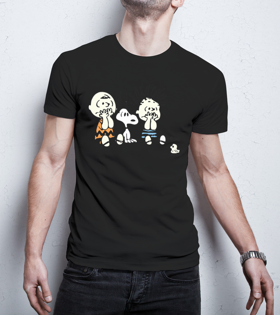 Peanuts Snoopy Charlie Brown Christmas Boo Spooky Scene T-Shirt