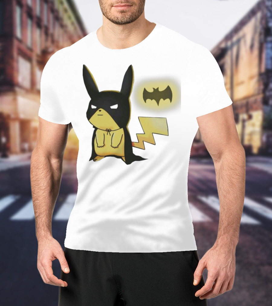 Pikachu Batman Crossover With Iconic Bat T-Shirt