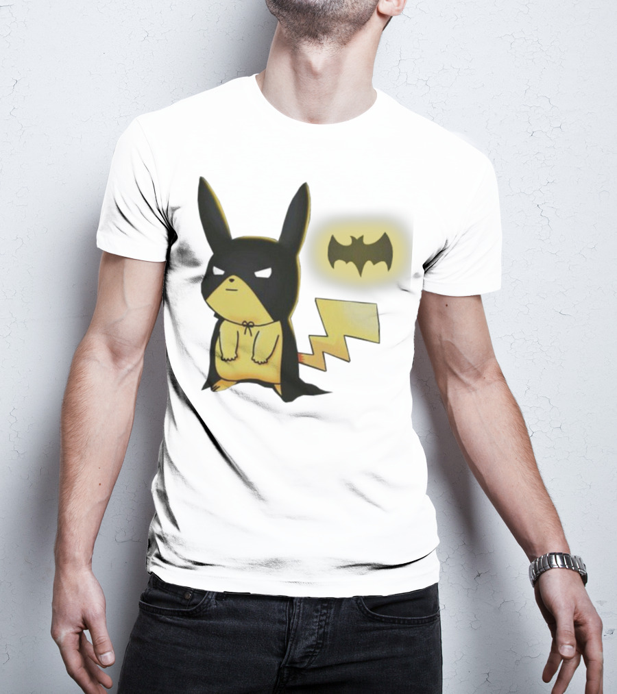 Pikachu Batman Crossover With Iconic Bat T-Shirt