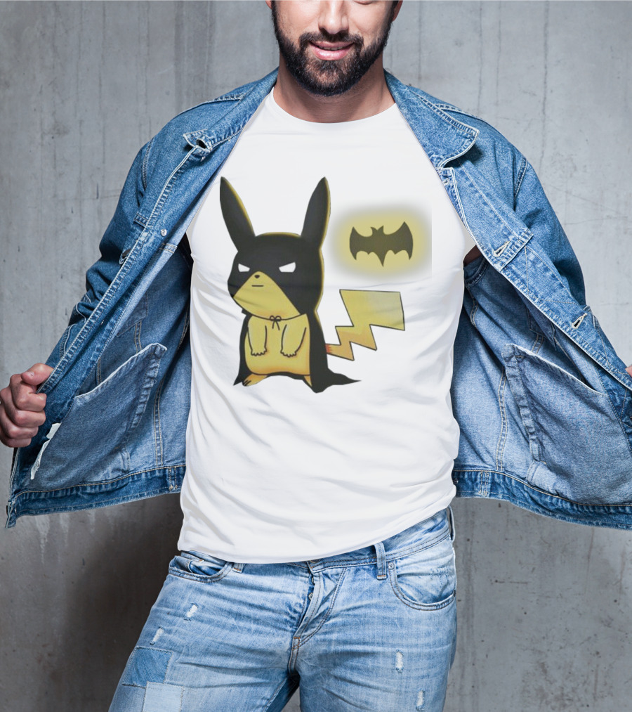 Pikachu Batman Crossover With Iconic Bat T-Shirt