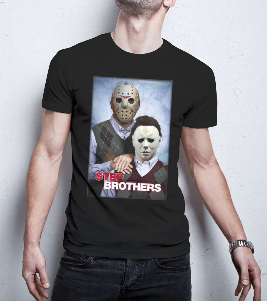 Step Brothers Jason Voorhees Michael Myers Comedy Horror Crossover T-Shirt