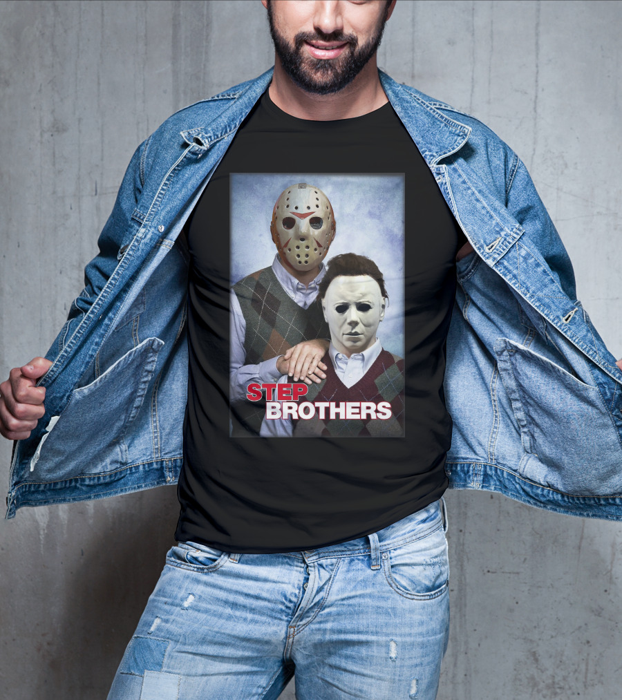 Step Brothers Jason Voorhees Michael Myers Comedy Horror Crossover T-Shirt