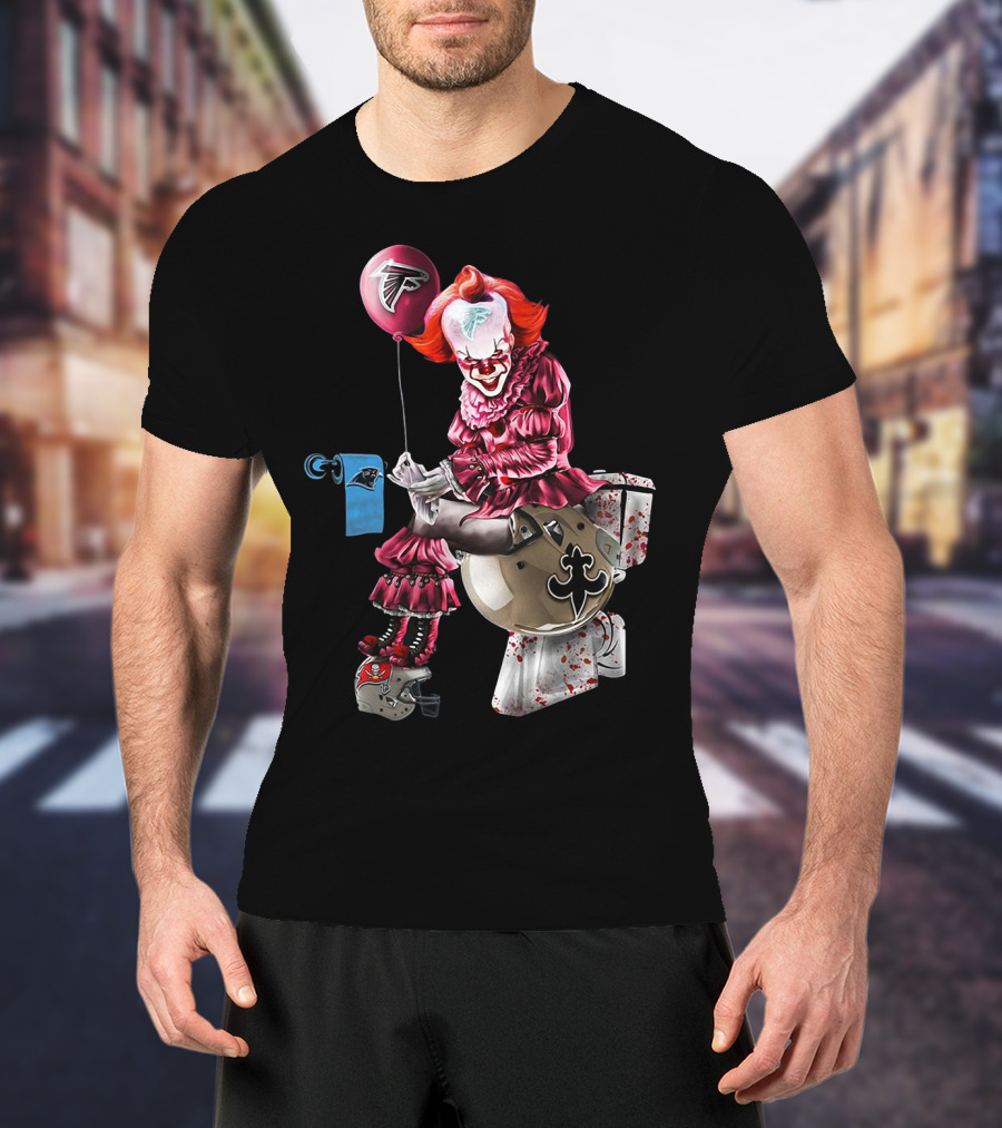 Atlanta Falcons Pennywise Carolina Panthers New Orleans Saints Toilet T-Shirt