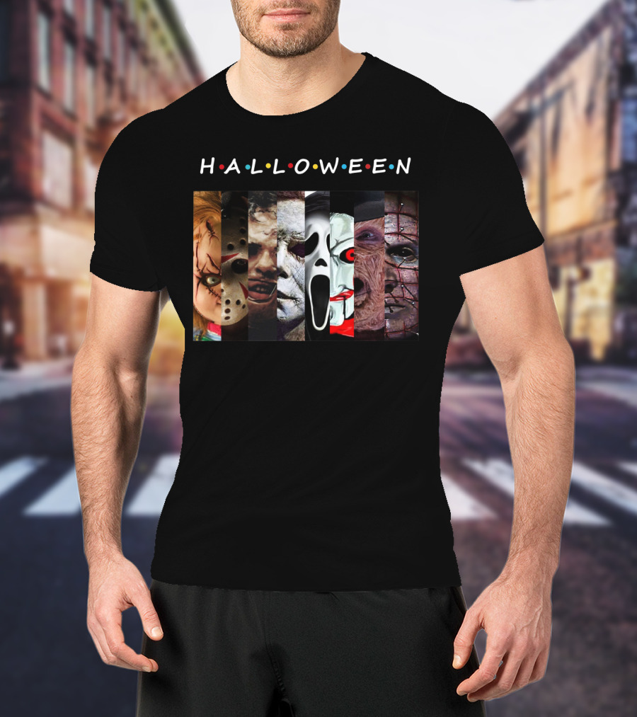 Halloween Horror Icons Faces T-Shirt