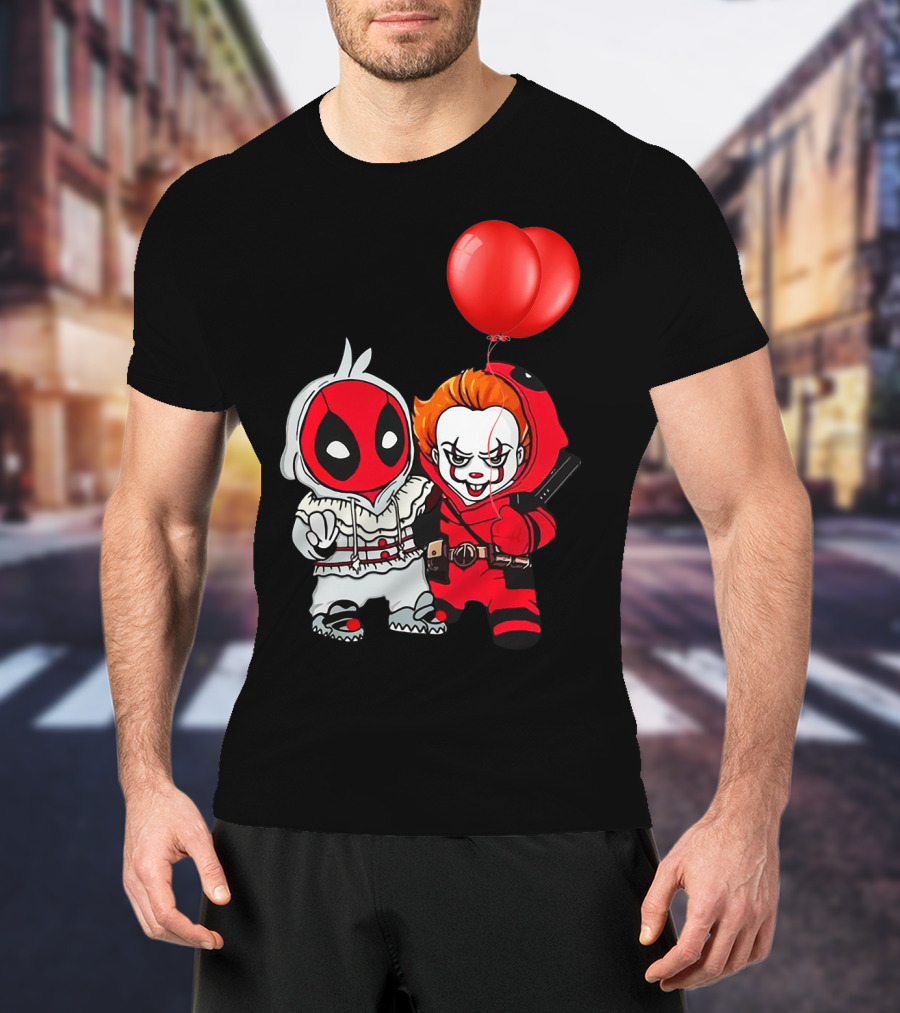 Pennywise Deadpool Crossover With Red Balloons T-Shirt