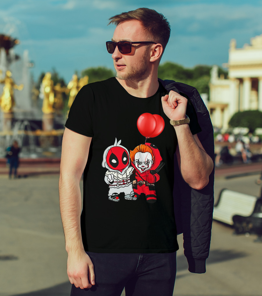 Pennywise Deadpool Crossover With Red Balloons T-Shirt