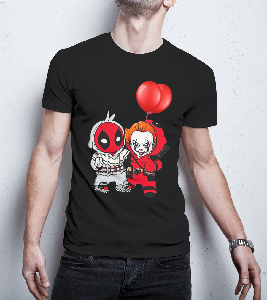 Pennywise Deadpool Crossover With Red Balloons T-Shirt