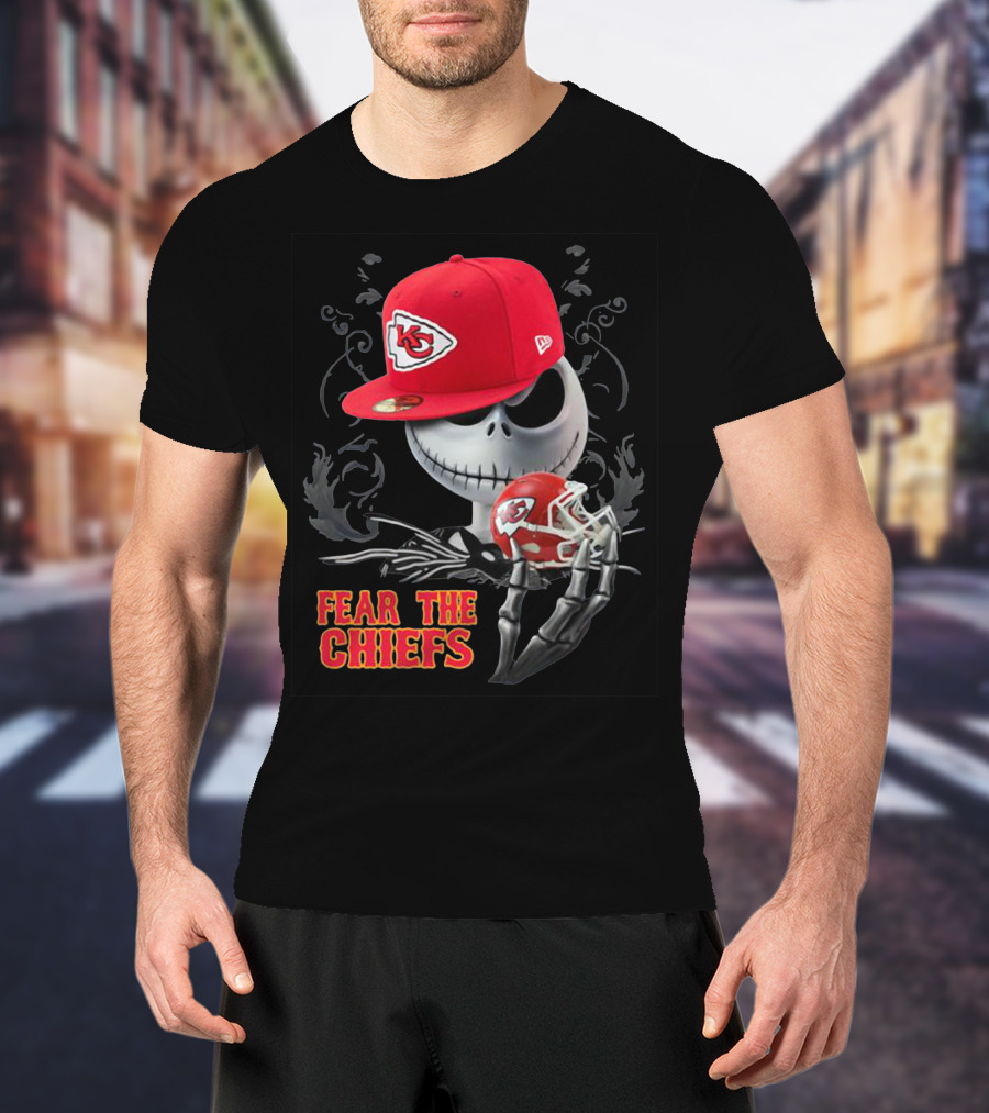 Jack Skellington Fear The Chiefs Kansas City Football T-Shirt