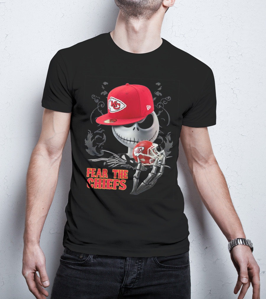 Jack Skellington Fear The Chiefs Kansas City Football T-Shirt