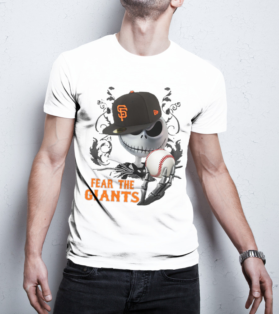 Jack Skellington Fear The Giants San Francisco Baseball Cap Spooky T-Shirt