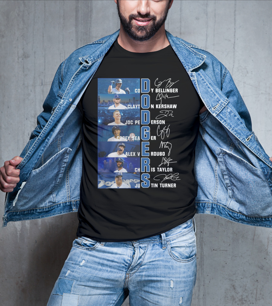 Dodgers Cody Bellinger Clayton Kershaw Joc Pederson Corey Seager Alex Verdugo Chris Taylor Justin Turner T-Shirt