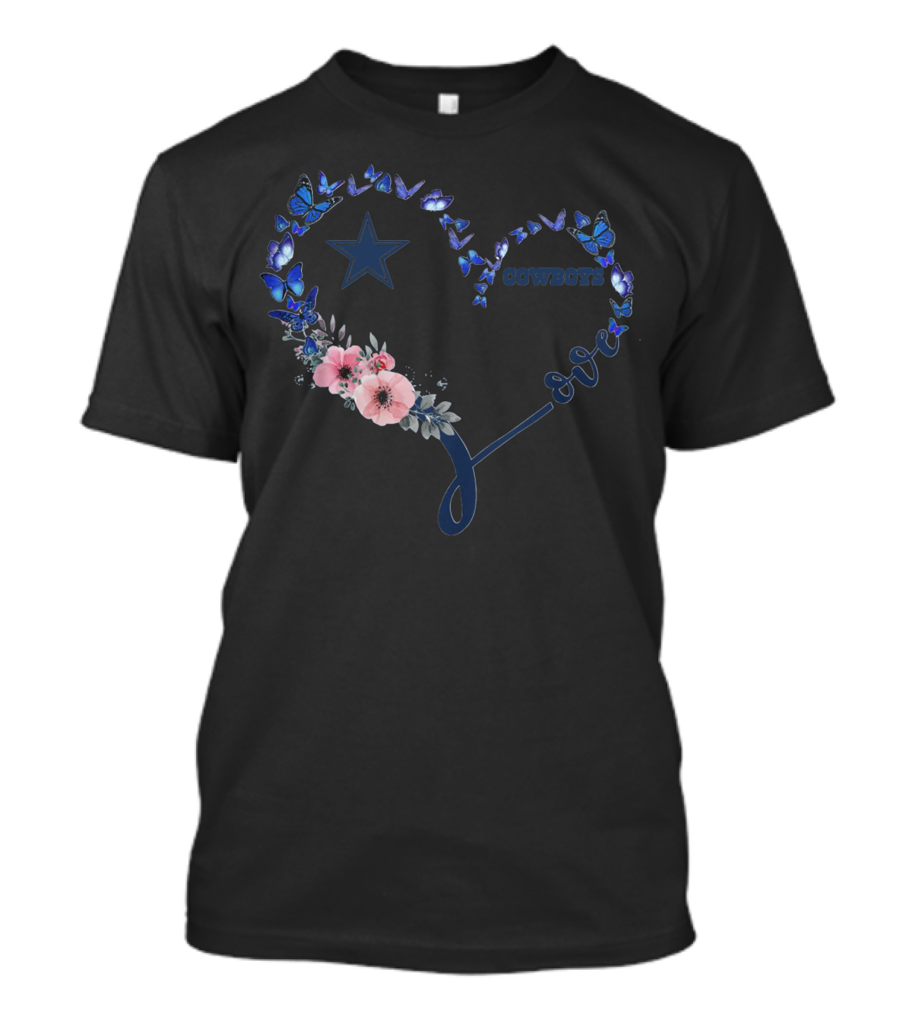 Dallas Cowboys Heart Butterfly Love T-Shirt