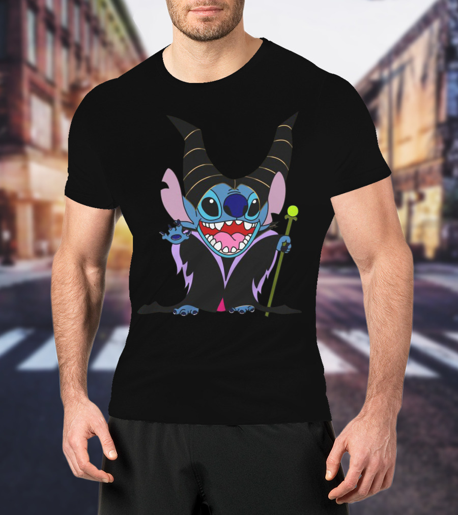 Maleficent Stitch Witch Crossover Character Costume T-Shirt