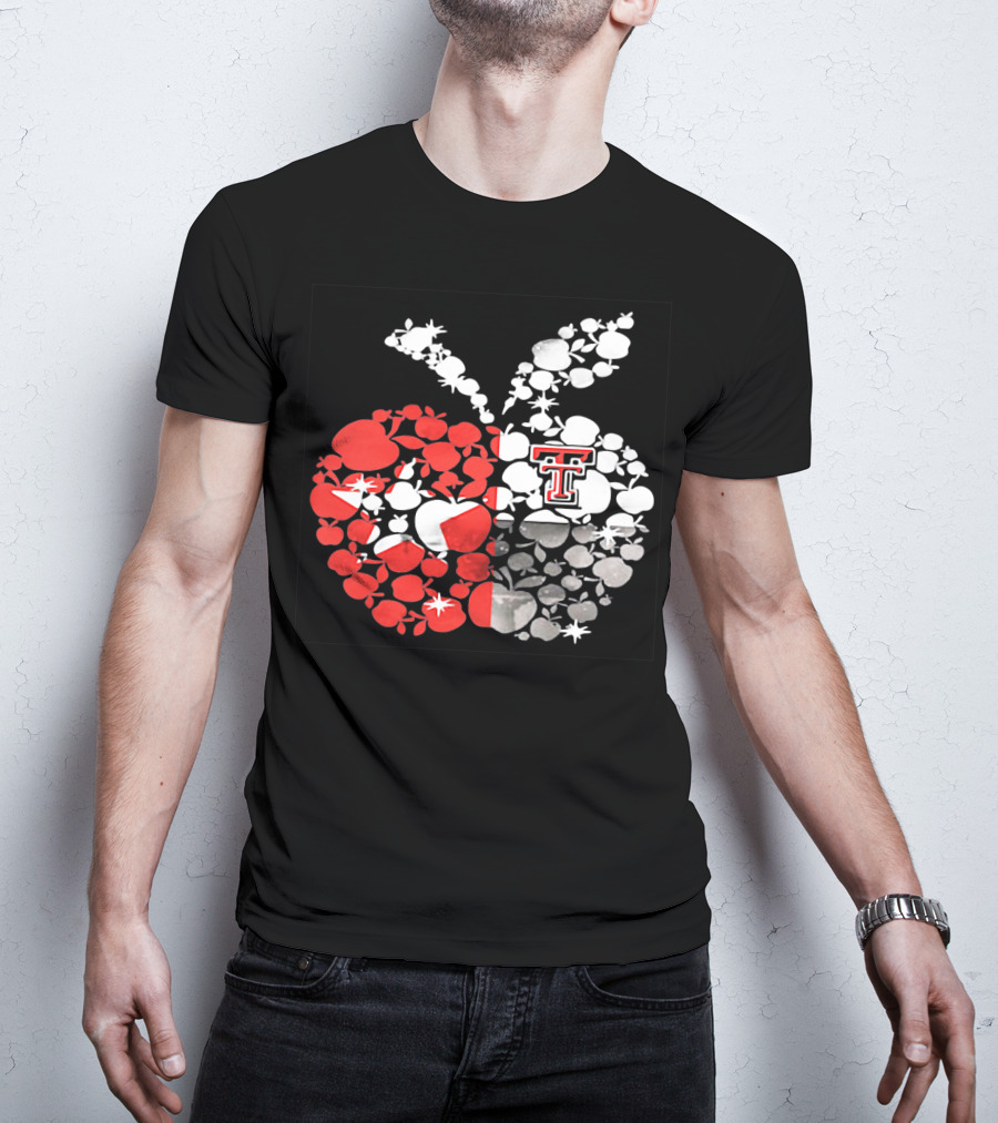 Texas Tech Red Raiders Apple Pattern State Flag T-Shirt