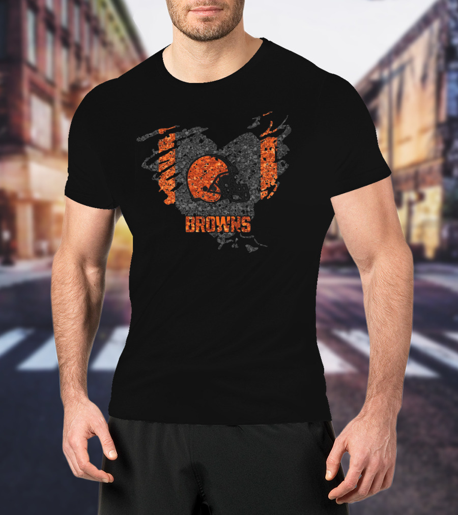 Heart Diamond Cleveland Browns Helmet Browns T-Shirt