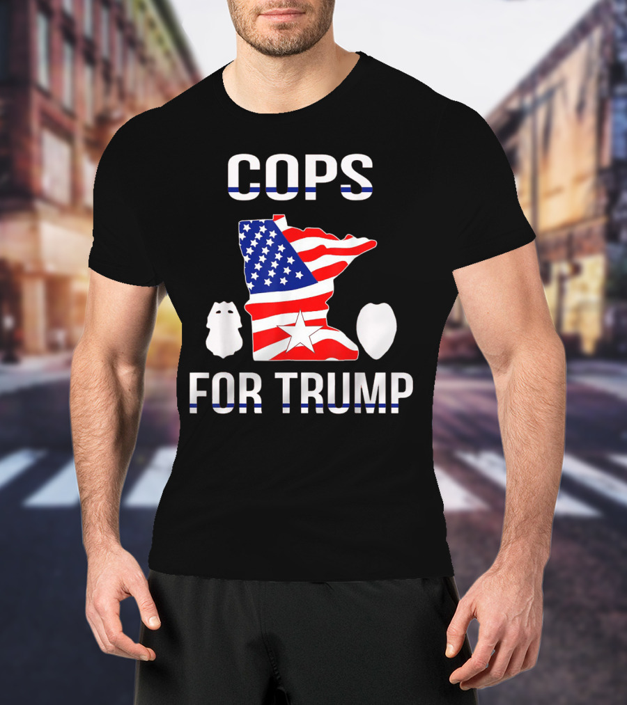 Cops For Trump Minnesota American Flag Police Support T-Shirt
