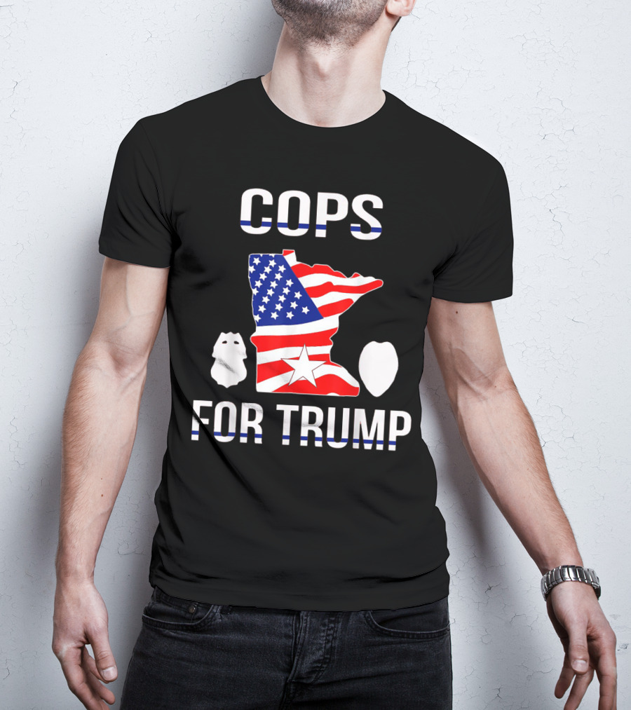 Cops For Trump Minnesota American Flag Police Support T-Shirt