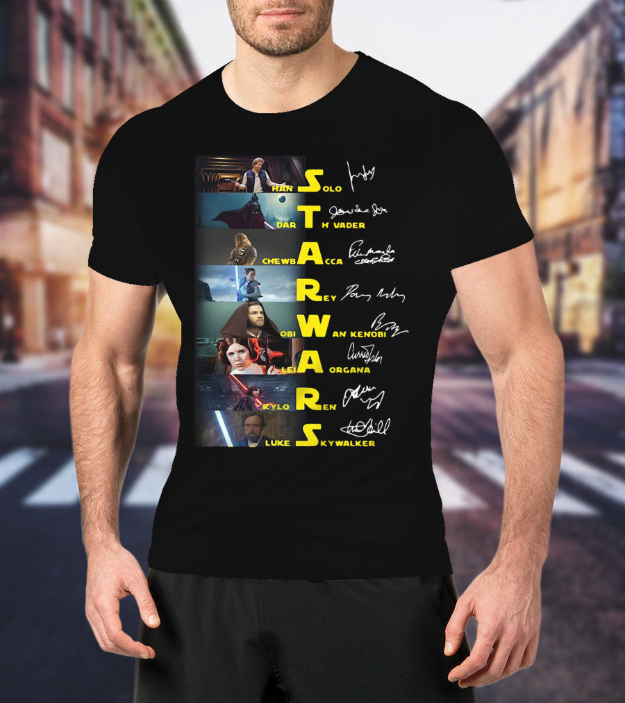 Star Wars Han Solo Darth Vader Chewbacca Obi-Wan Kenobi Leia Organa Kylo Ren Luke Skywalker T-Shirt