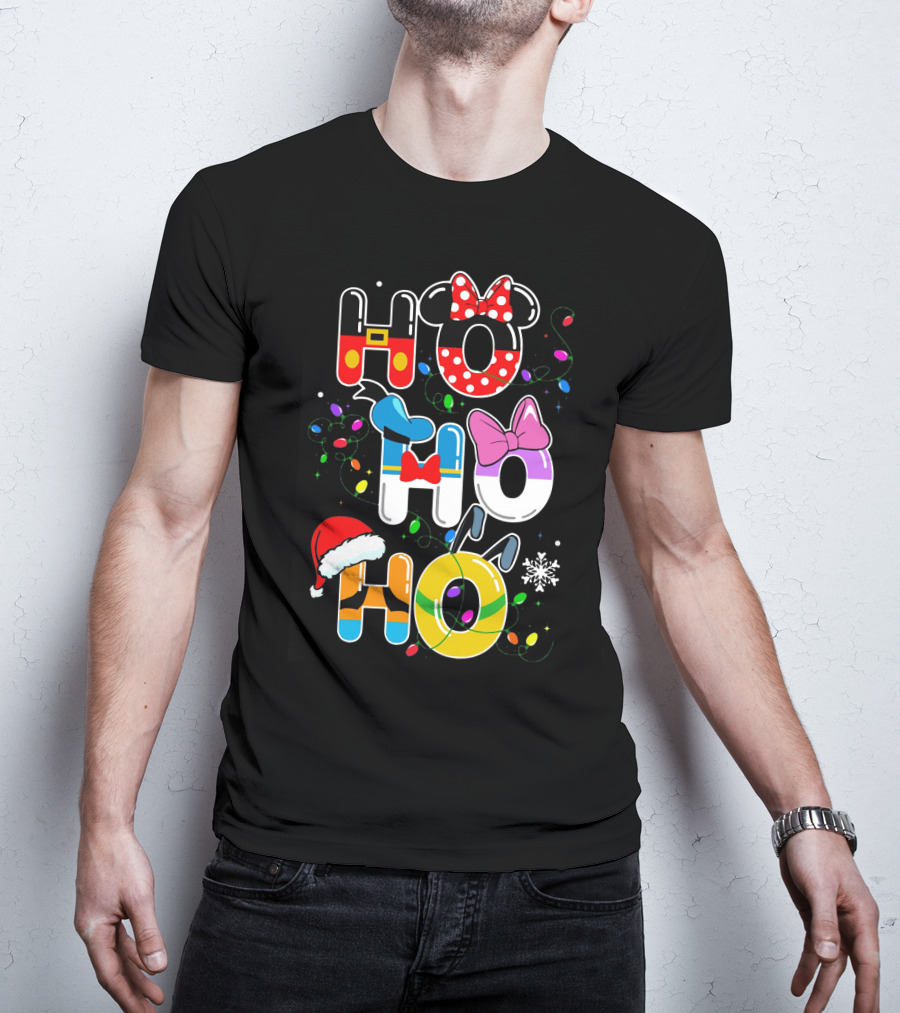 Ho Ho Ho Disney Mickey Minnie Donald Daisy Goofy Pluto Christmas T-Shirt