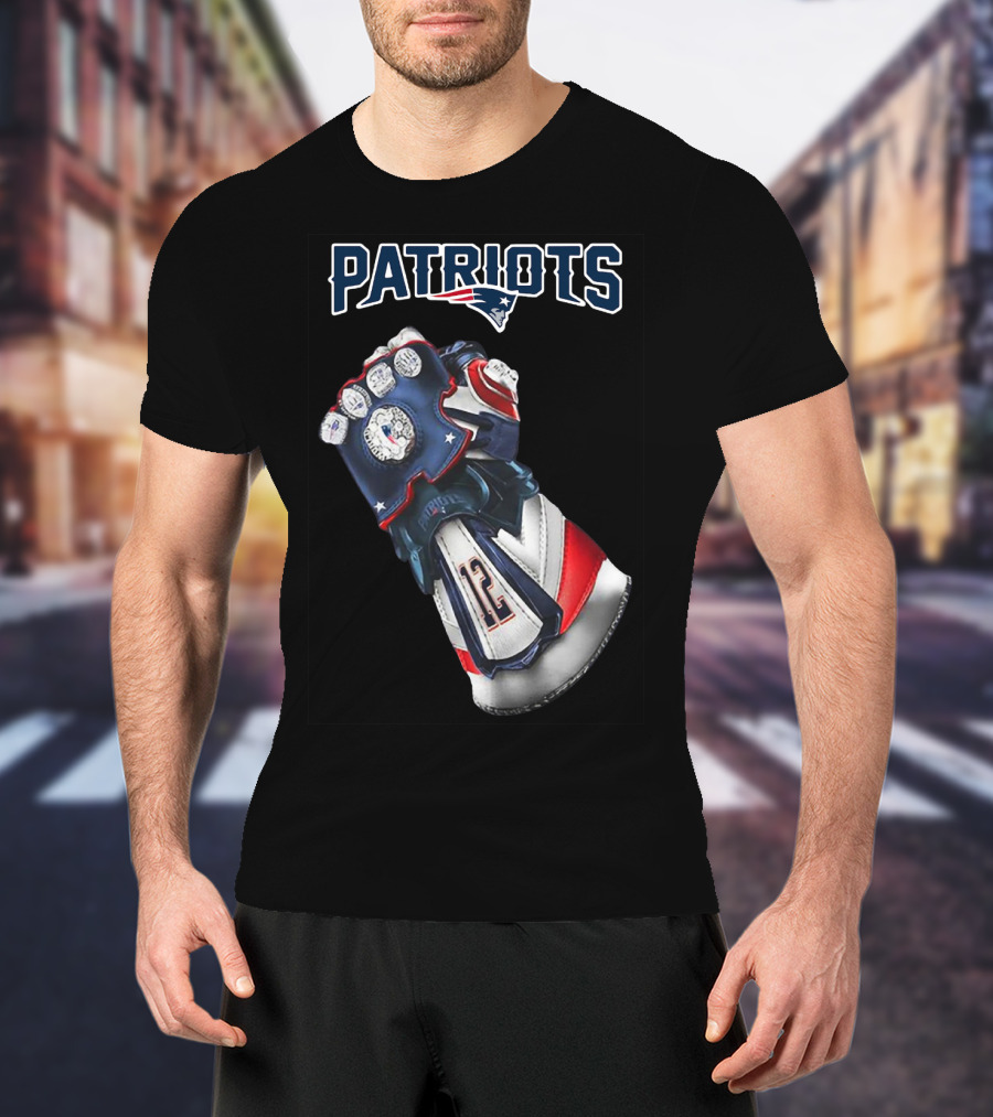 Patriots New England Infinity Gauntlet Football Tribute With Number 12 T-Shirt