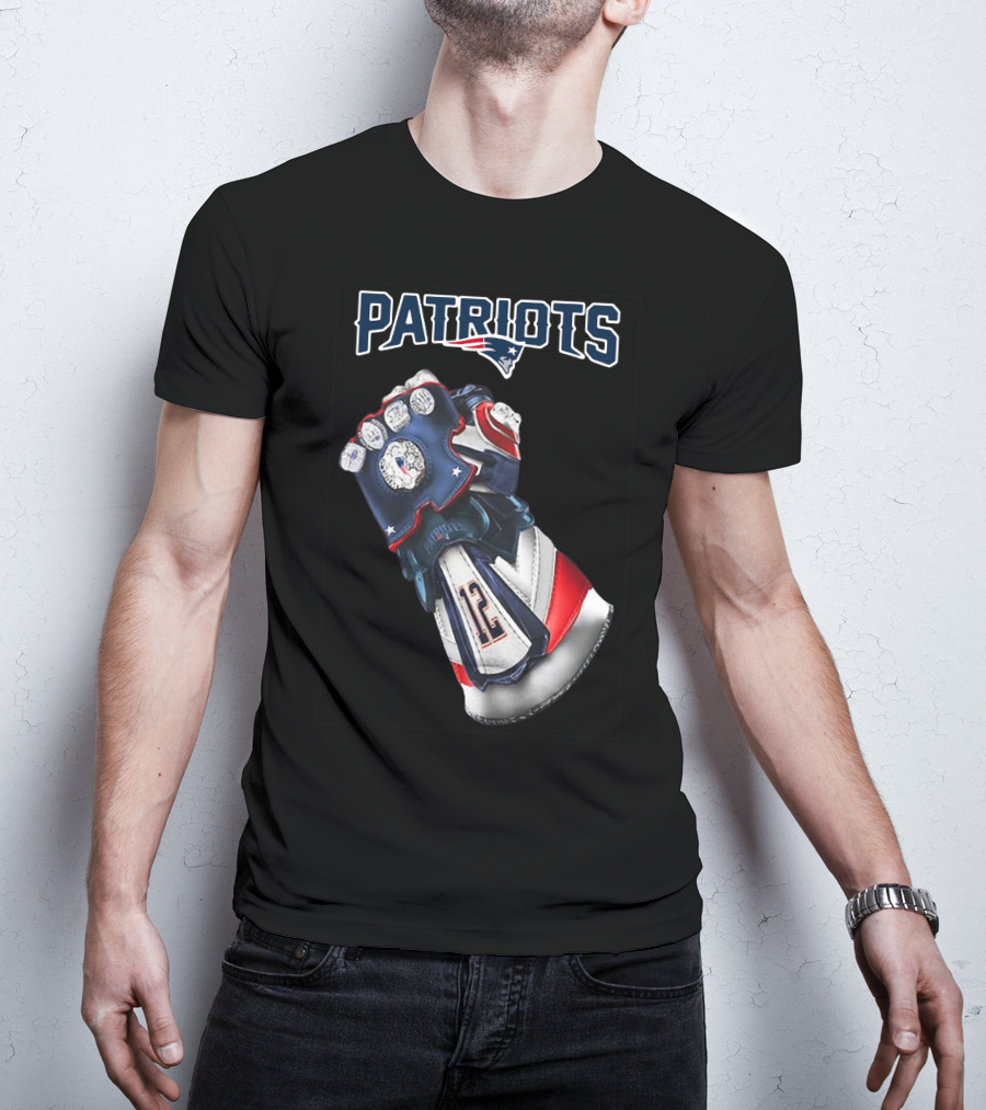 Patriots New England Infinity Gauntlet Football Tribute With Number 12 T-Shirt