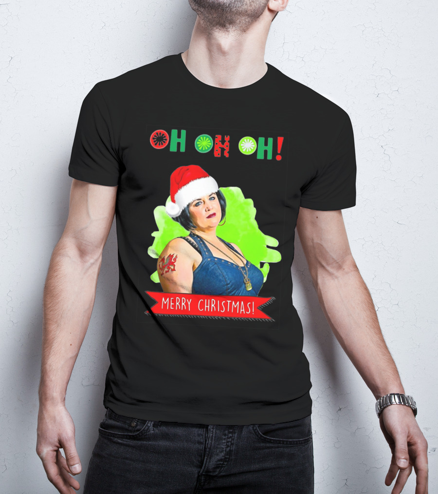 Nessa Ho Ho Ho Gavin Stacey Merry Christmas Santa Hat Tattoo T-Shirt
