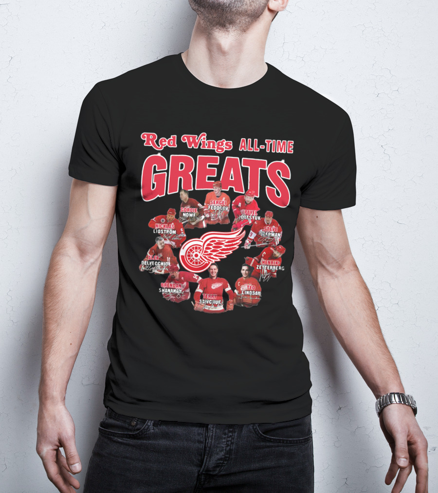 Red Wings All-Time Greats Legends Hockey Players T-Shirt