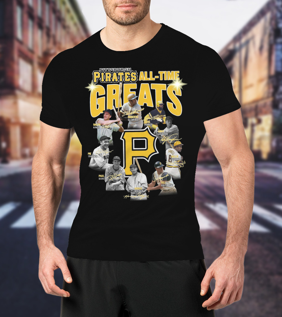 Pittsburgh Pirates All-Time Greats Roberto Clemente Honus Wagner Willie Stargell T-Shirt