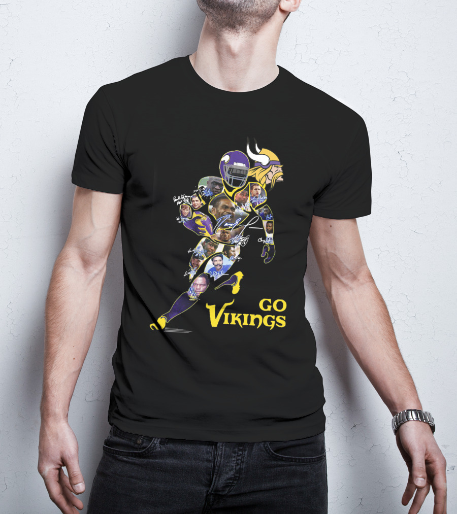 Go Vikings Scandinavian Football Legends Collage T-Shirt