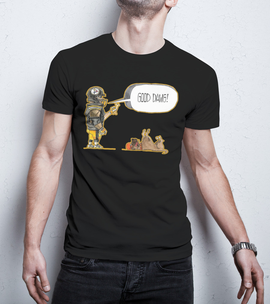 Pittsburgh Steelers Good Dawg Football Helmet Player T-Shirt