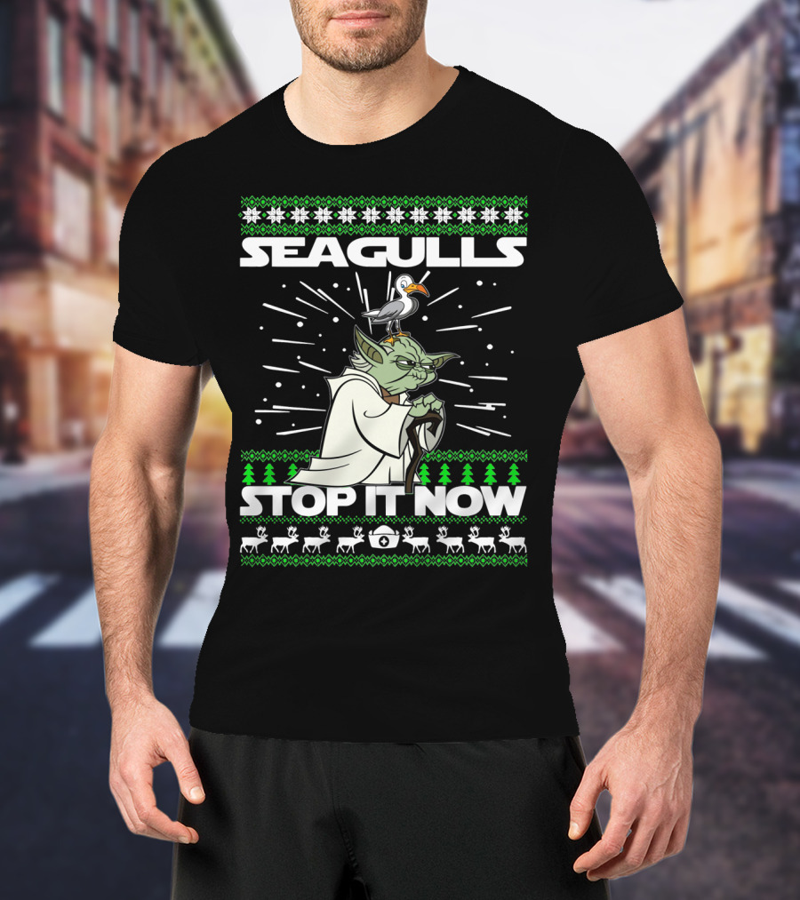 Seagulls Stop It Now Yoda Christmas T-Shirt