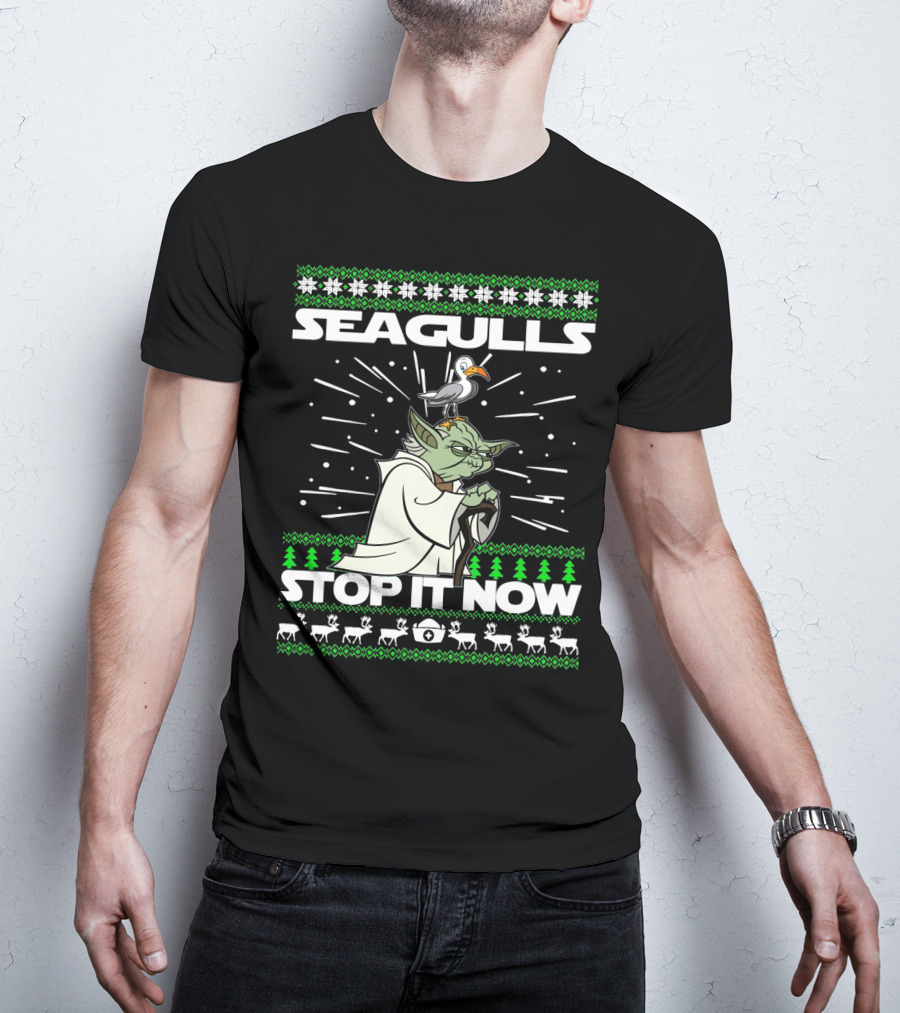 Seagulls Stop It Now Yoda Christmas T-Shirt