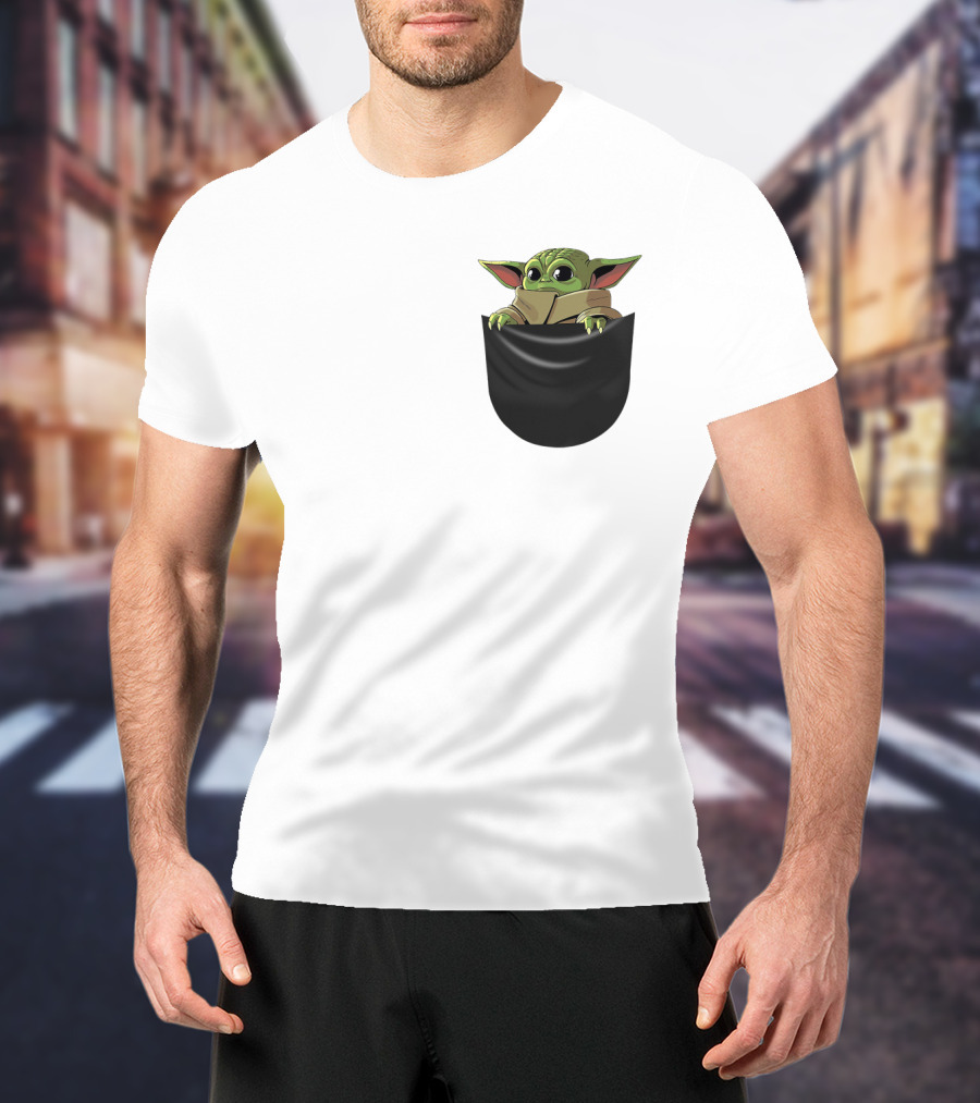 The Mandalorian Grogu Baby Yoda In Pocket Star Wars T-Shirt
