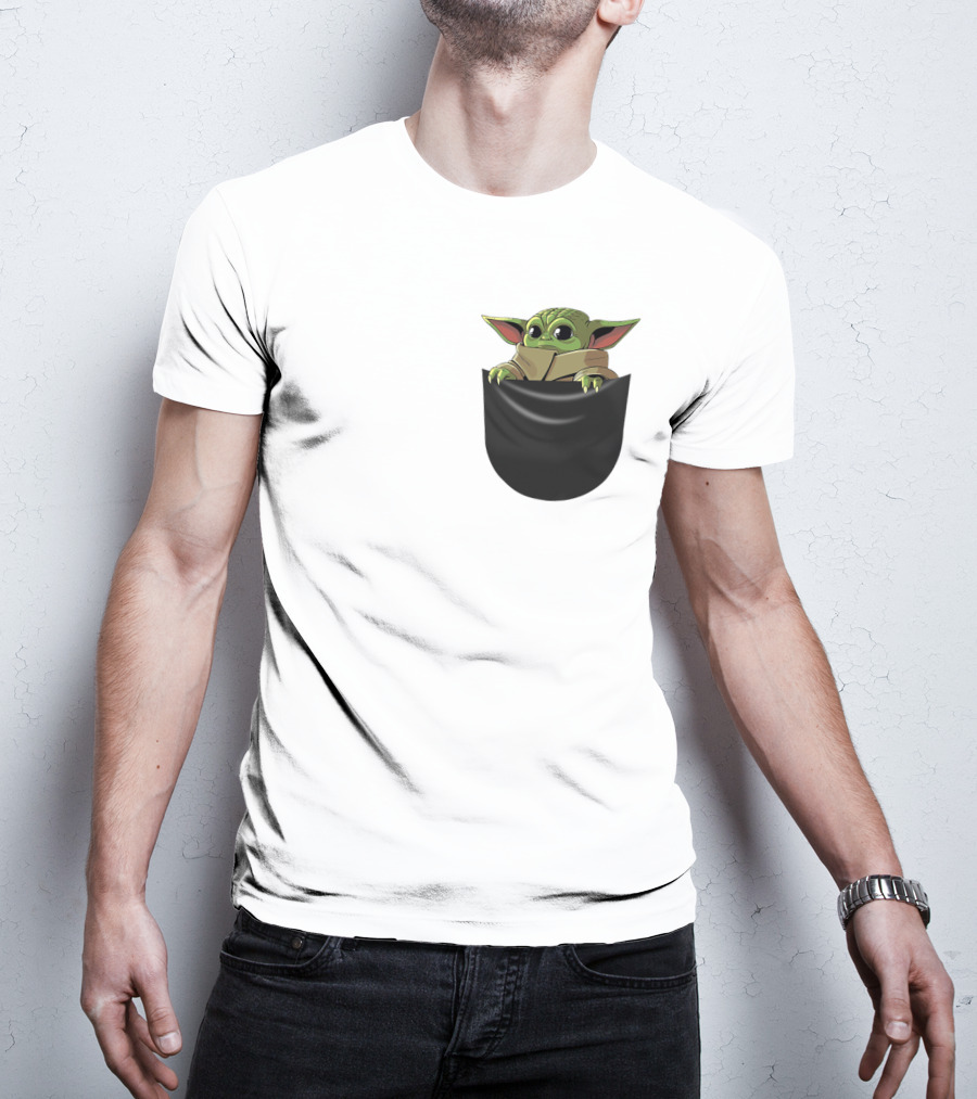 The Mandalorian Grogu Baby Yoda In Pocket Star Wars T-Shirt