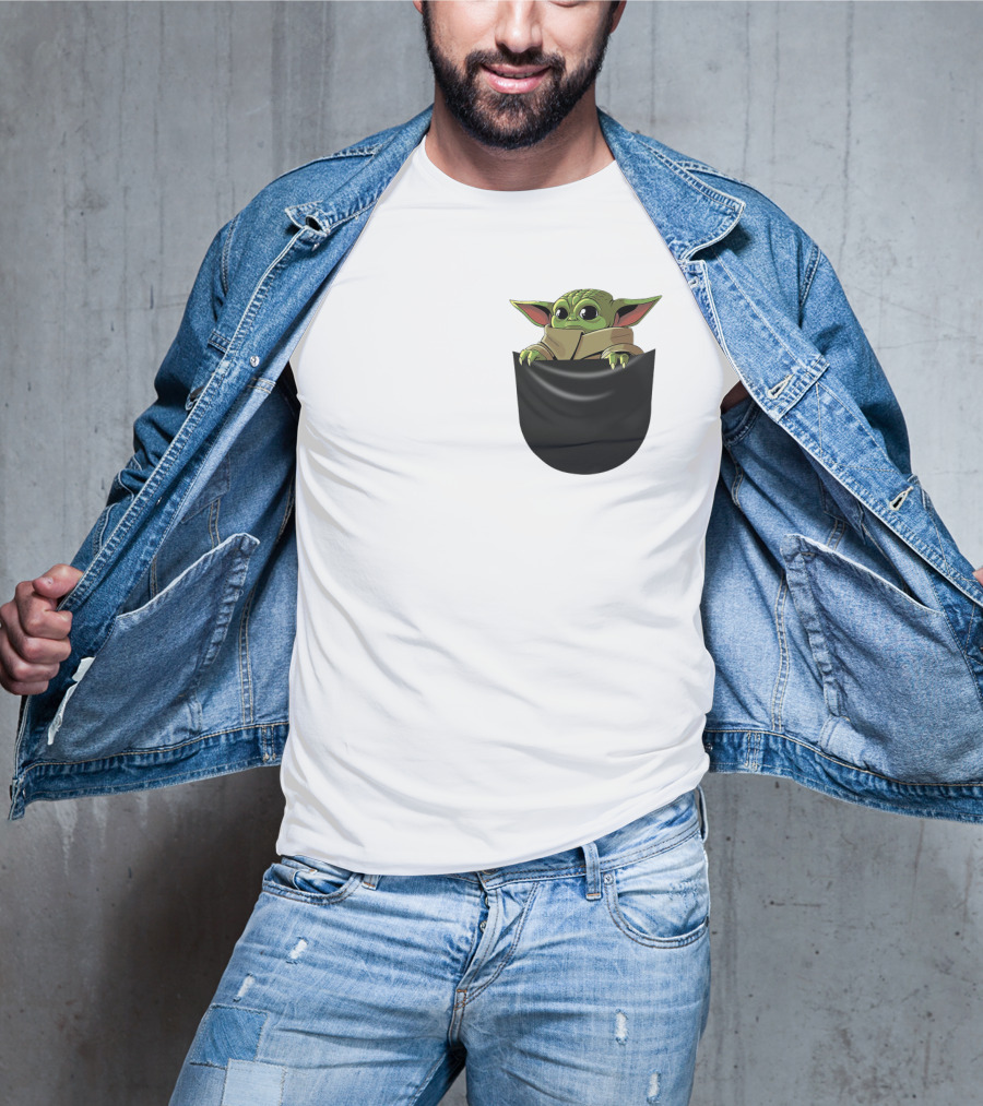 The Mandalorian Grogu Baby Yoda In Pocket Star Wars T-Shirt