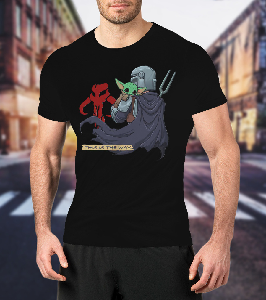 This Is The Way Baby Yoda Mandositting Mandalorian Mythosaur T-Shirt
