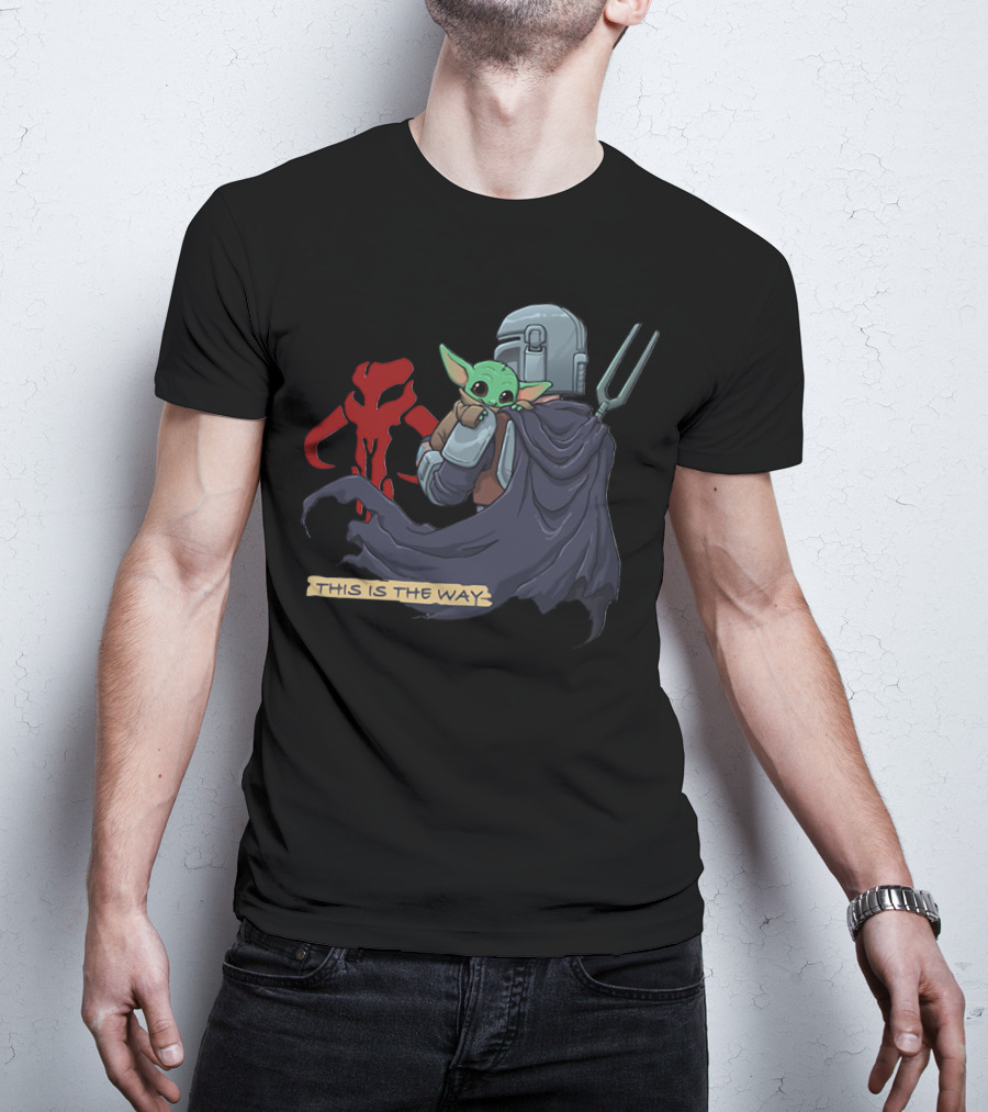 This Is The Way Baby Yoda Mandositting Mandalorian Mythosaur T-Shirt