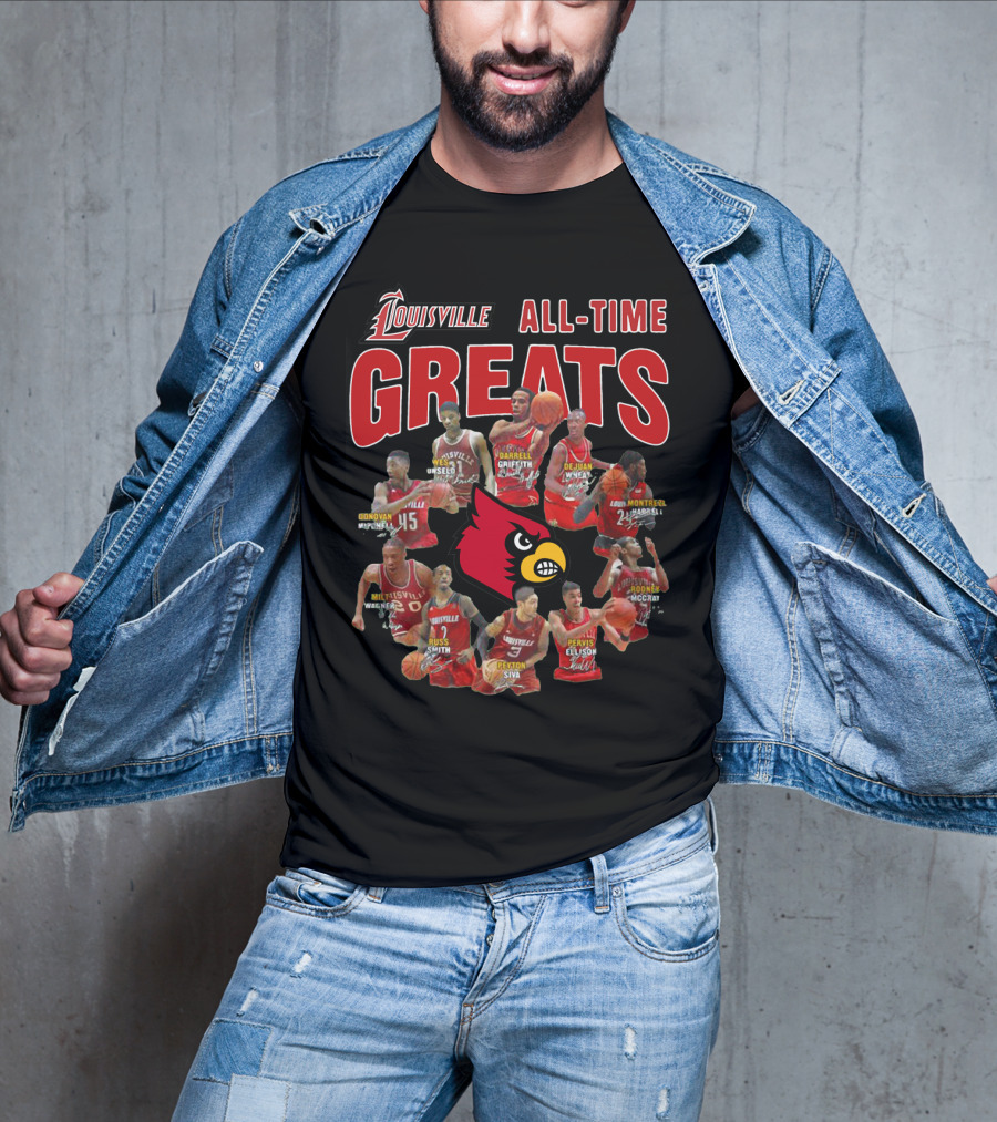 Louisville Cardinals Basketball All-Time Greats Legends Unseld Griffith Siva T-Shirt