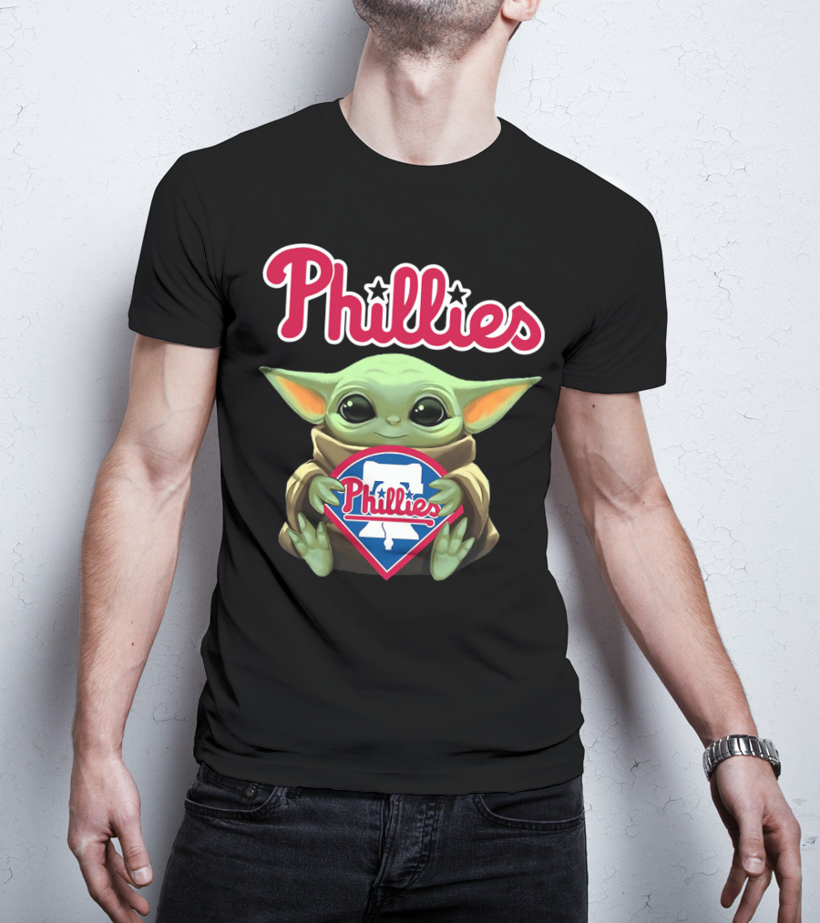 Phillies Baby Yoda Hug Philadelphia Phillies T-Shirt