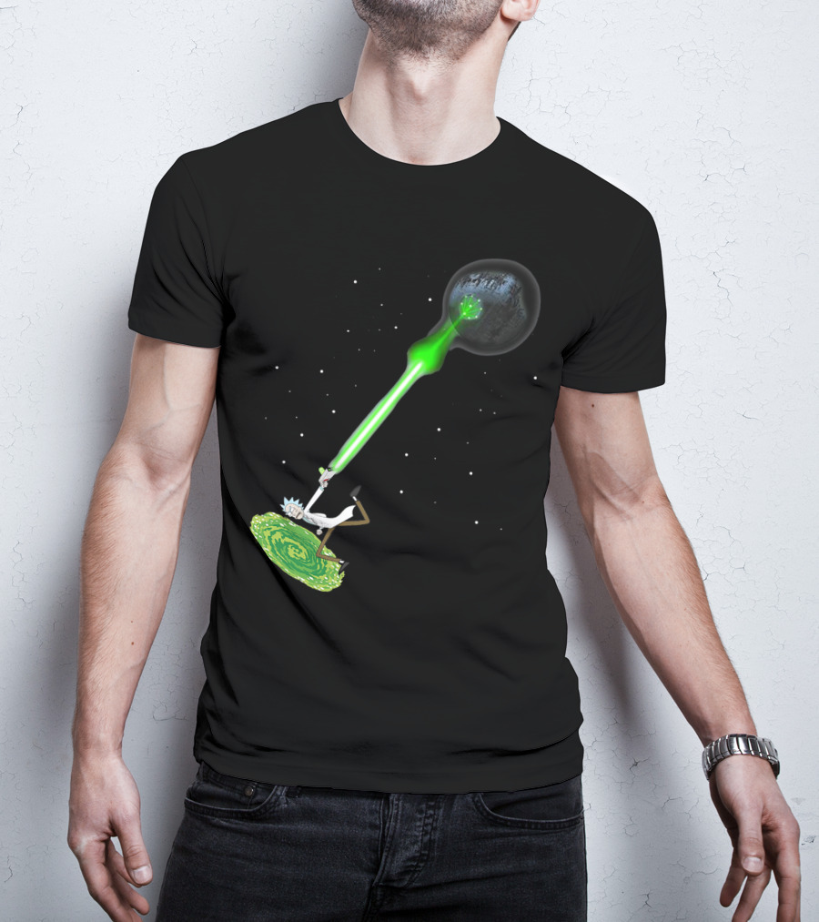 Rick Sanchez Kamehameha Death Star T-Shirt