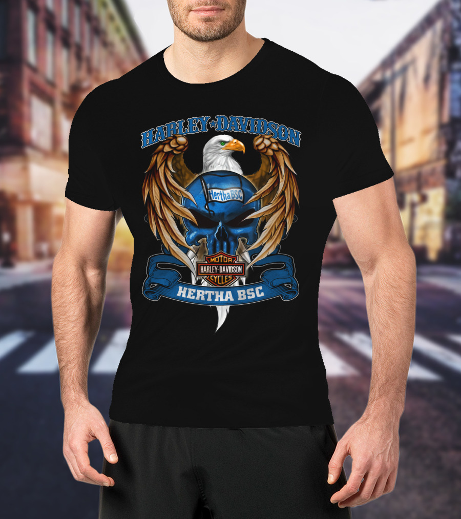 Harley Davidson Hertha Bsc Motor Cycles Bundesliga Eagle T-Shirt
