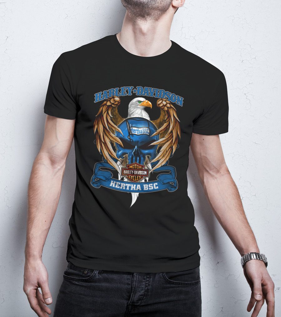 Harley Davidson Hertha Bsc Motor Cycles Bundesliga Eagle T-Shirt
