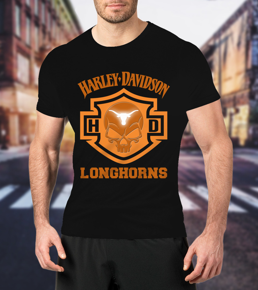 Harley Davidson Hd Longhorns Texas Ncaa Football Fans 127 T-Shirt